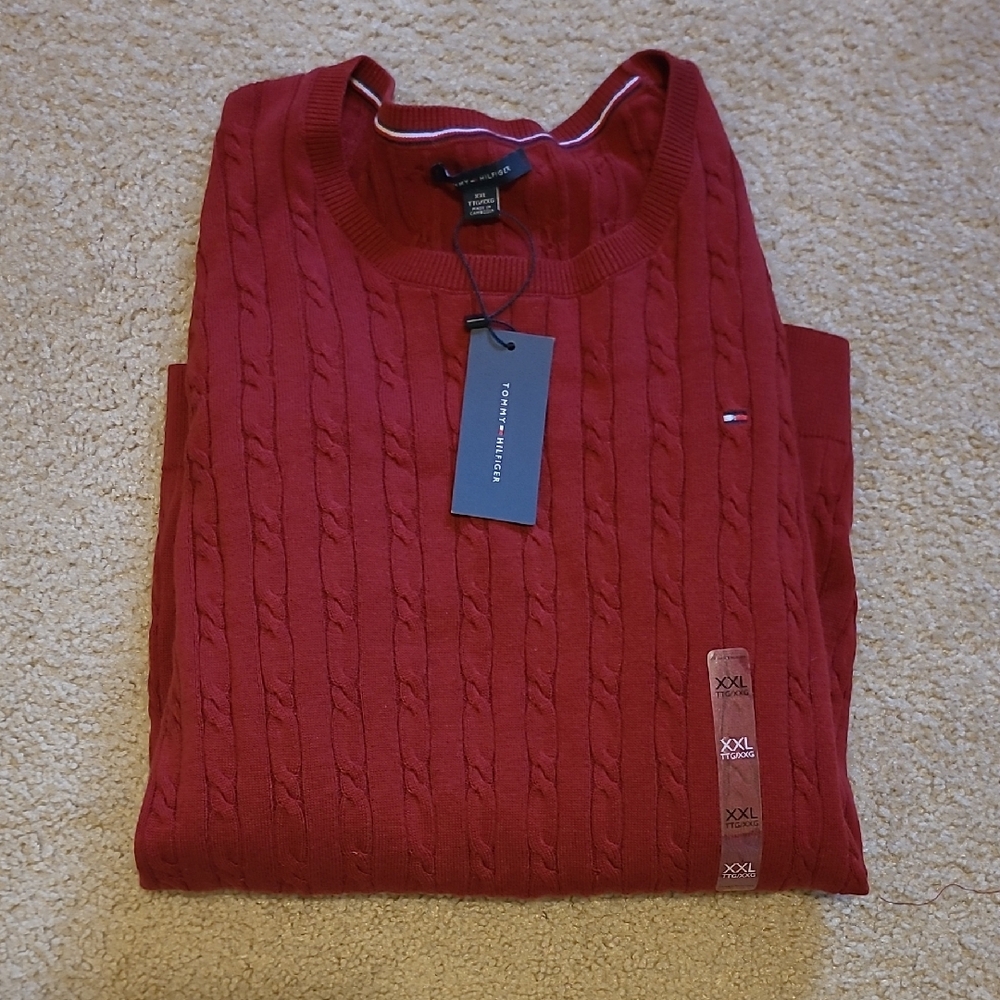 Tommy Hilfiger Cable Knit Red Sweater